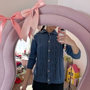 Women's Cable Knit Sweater Size Large - Blue